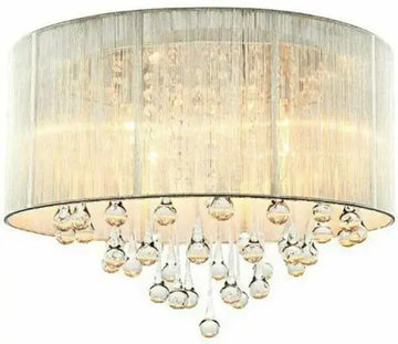 Modern Brushed Fabric Ceiling Light Fixtures Living Room Chandelier Pendant Lamp jorunhe.com